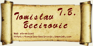 Tomislav Bećirović vizit kartica